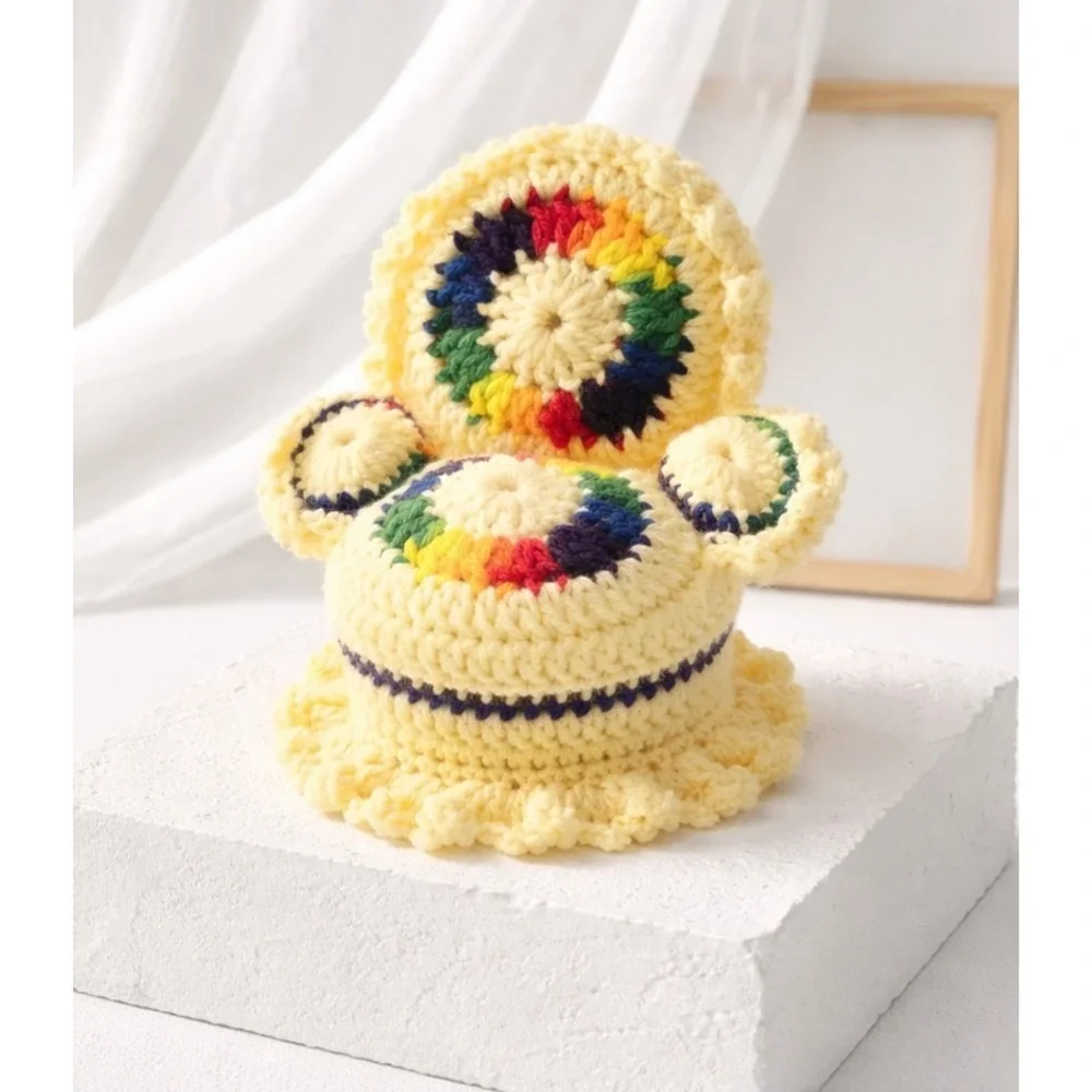 Vintage Mid Century Hand Crocheted Armchair Pincushion 6.5